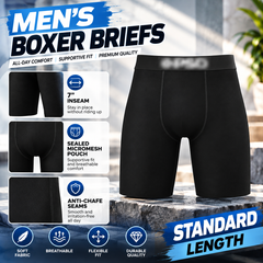 🩳 Men's Novelty Long-Leg Boxer Briefs – Unique Designs, Comfortable Fit