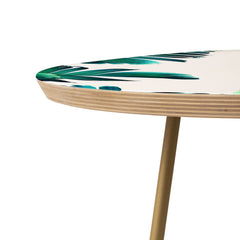 83 Oranges Banana Leaf Crush Round Side Table