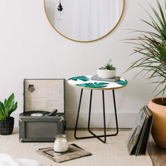 83 Oranges Banana Leaf Crush Round Side Table