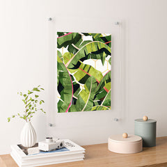83 Oranges Banana Leaf Salad Floating Acrylic Print