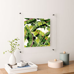 83 Oranges Banana Leaf Salad Floating Acrylic Print