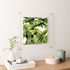 83 Oranges Banana Leaf Salad Floating Acrylic Print