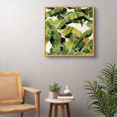 83 Oranges Banana Leaf Salad Framed Wall Art