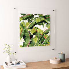 83 Oranges Banana Leaf Salad Floating Acrylic Print