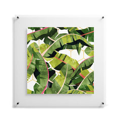 83 Oranges Banana Leaf Salad Floating Acrylic Print