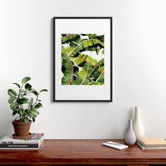 83 Oranges Banana Leaf Salad Framed Art Print