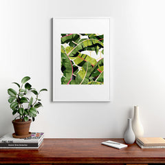 83 Oranges Banana Leaf Salad Framed Art Print