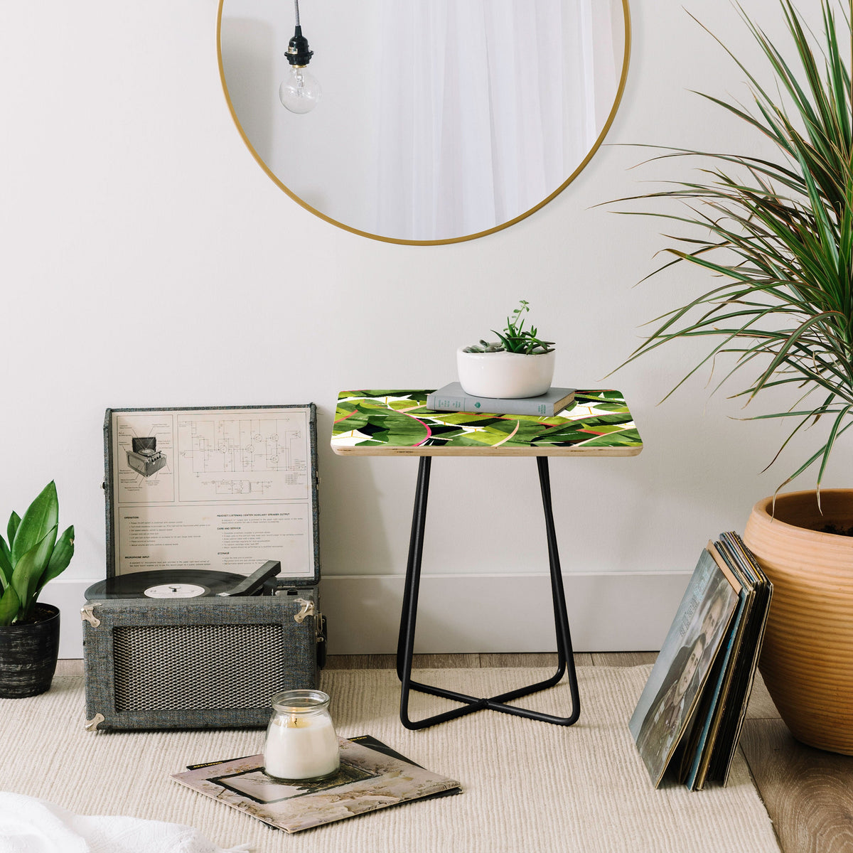 83 Oranges Banana Leaf Salad Side Table