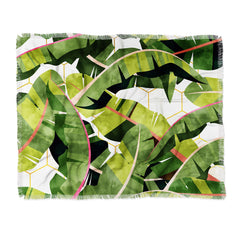 83 Oranges Banana Leaf Salad Throw Blanket