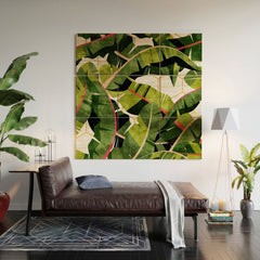 83 Oranges Banana Leaf Salad Wood Wall Mural