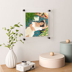 83 Oranges Beach Read Sleep Repeat Floating Acrylic Print
