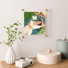 83 Oranges Beach Read Sleep Repeat Floating Acrylic Print