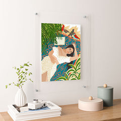 83 Oranges Beach Read Sleep Repeat Floating Acrylic Print