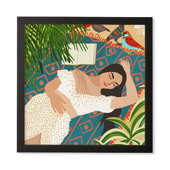 83 Oranges Beach Read Sleep Repeat Framed Wall Art