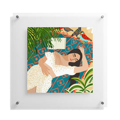 83 Oranges Beach Read Sleep Repeat Floating Acrylic Print