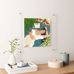 83 Oranges Beach Read Sleep Repeat Floating Acrylic Print