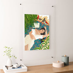83 Oranges Beach Read Sleep Repeat Floating Acrylic Print