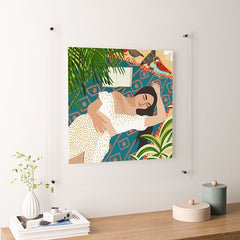 83 Oranges Beach Read Sleep Repeat Floating Acrylic Print