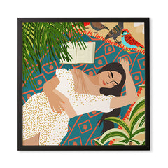 83 Oranges Beach Read Sleep Repeat Framed Wall Art