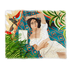 83 Oranges Beach Read Sleep Repeat Throw Blanket