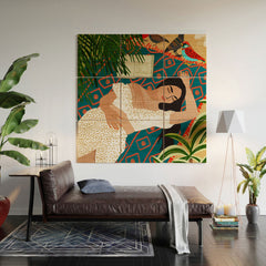 83 Oranges Beach Read Sleep Repeat Wood Wall Mural