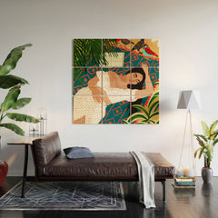 83 Oranges Beach Read Sleep Repeat Wood Wall Mural