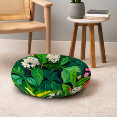 83 Oranges Beneath The Jungle Canopy Floor Pillow Round