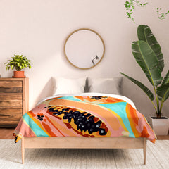 83 Oranges Big Papaya Watercolor Painting Comforter