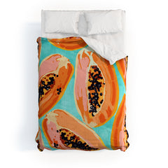 83 Oranges Big Papaya Watercolor Painting Comforter