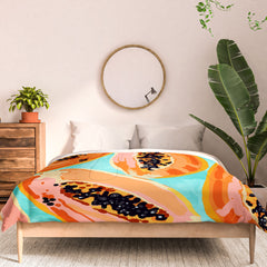 83 Oranges Big Papaya Watercolor Painting Comforter