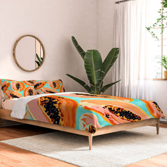 83 Oranges Big Papaya Watercolor Painting Comforter