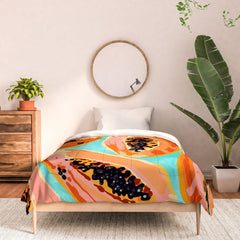 83 Oranges Big Papaya Watercolor Painting Comforter