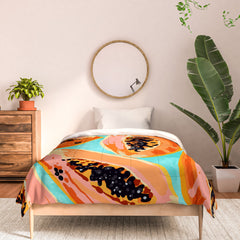 83 Oranges Big Papaya Watercolor Painting Comforter