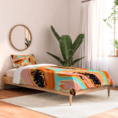 83 Oranges Big Papaya Watercolor Painting Comforter