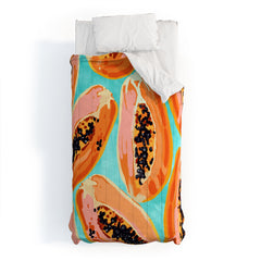 83 Oranges Big Papaya Watercolor Painting Comforter