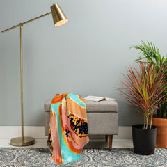 83 Oranges Big Papaya Watercolor Painting Throw Blanket
