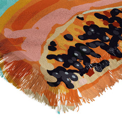 83 Oranges Big Papaya Watercolor Painting Throw Blanket