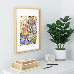 83 Oranges Blooms in The Butter Forest Recessed Framing Rectangle