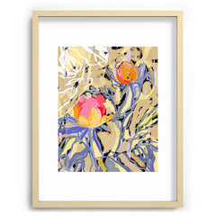 83 Oranges Blooms in The Butter Forest Recessed Framing Rectangle
