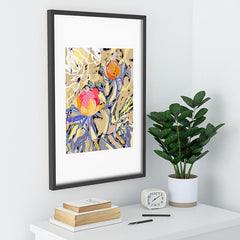 83 Oranges Blooms in The Butter Forest Recessed Framing Rectangle