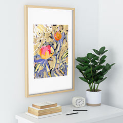 83 Oranges Blooms in The Butter Forest Recessed Framing Rectangle