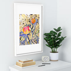 83 Oranges Blooms in The Butter Forest Recessed Framing Rectangle