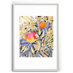 83 Oranges Blooms in The Butter Forest Recessed Framing Rectangle