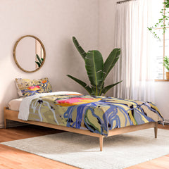 83 Oranges Blooms in The Butter Forest Comforter