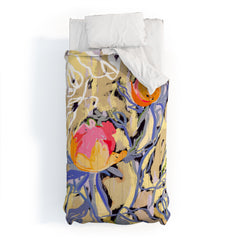 83 Oranges Blooms in The Butter Forest Comforter