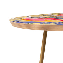 83 Oranges Blooms in The Butter Forest Round Side Table
