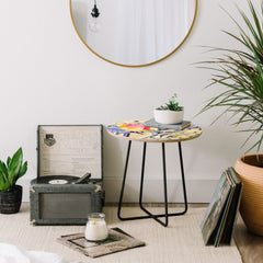 83 Oranges Blooms in The Butter Forest Round Side Table