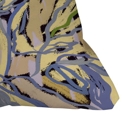 83 Oranges Blooms in The Butter Forest Outdoor Throw Pillow