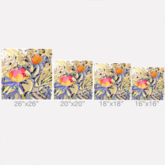 83 Oranges Blooms in The Butter Forest Outdoor Throw Pillow