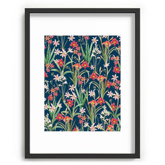 83 Oranges Blossom Botanical Recessed Framing Rectangle